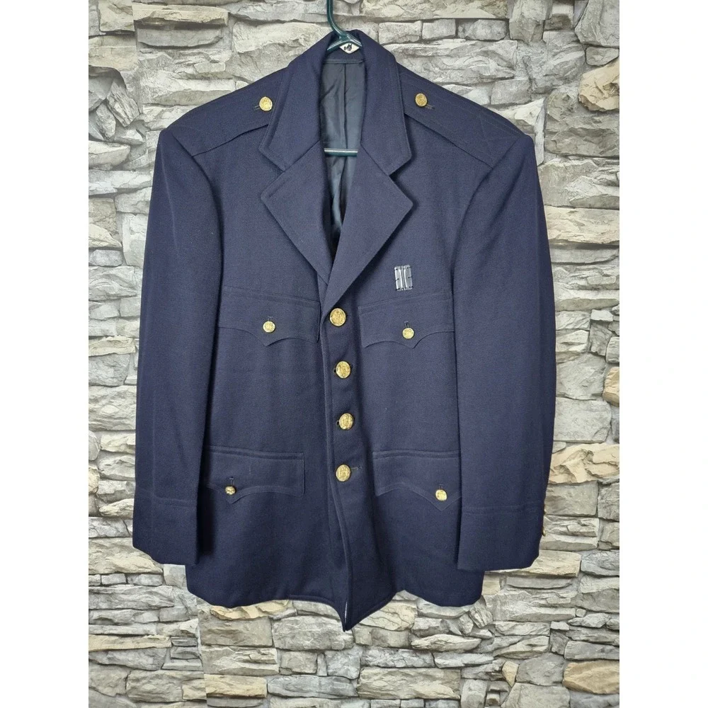 Men's Vintage New York State Service Uniform Blazer Metal Buttons Navy 38